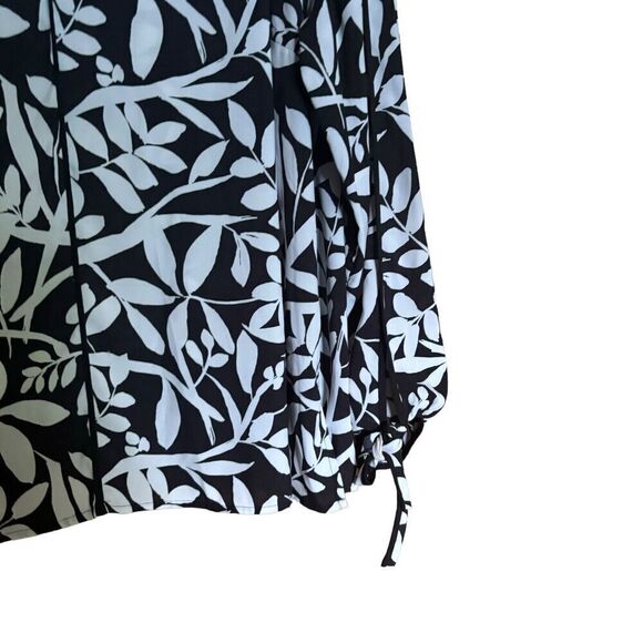 Calvin Klein Top Womens 2X Multicolor Floral Print Split Neck Stretch Blouse - Picture 4 of 9